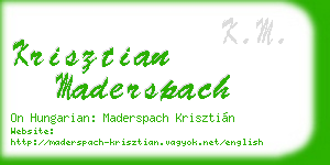 krisztian maderspach business card